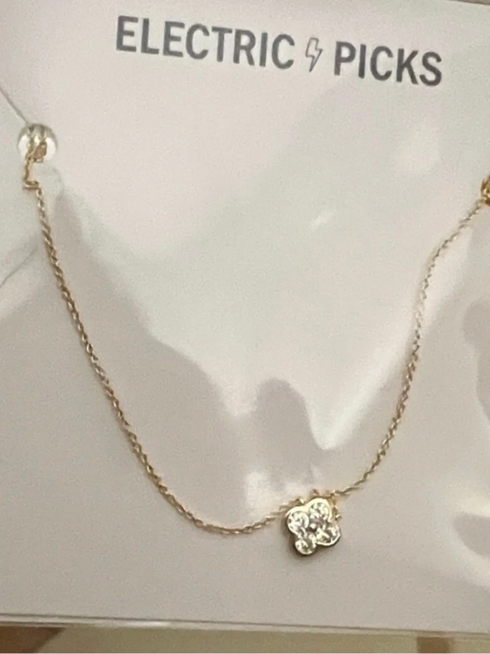 Electric Picks Camila Clover Necklace TikTok Pavé Crystals